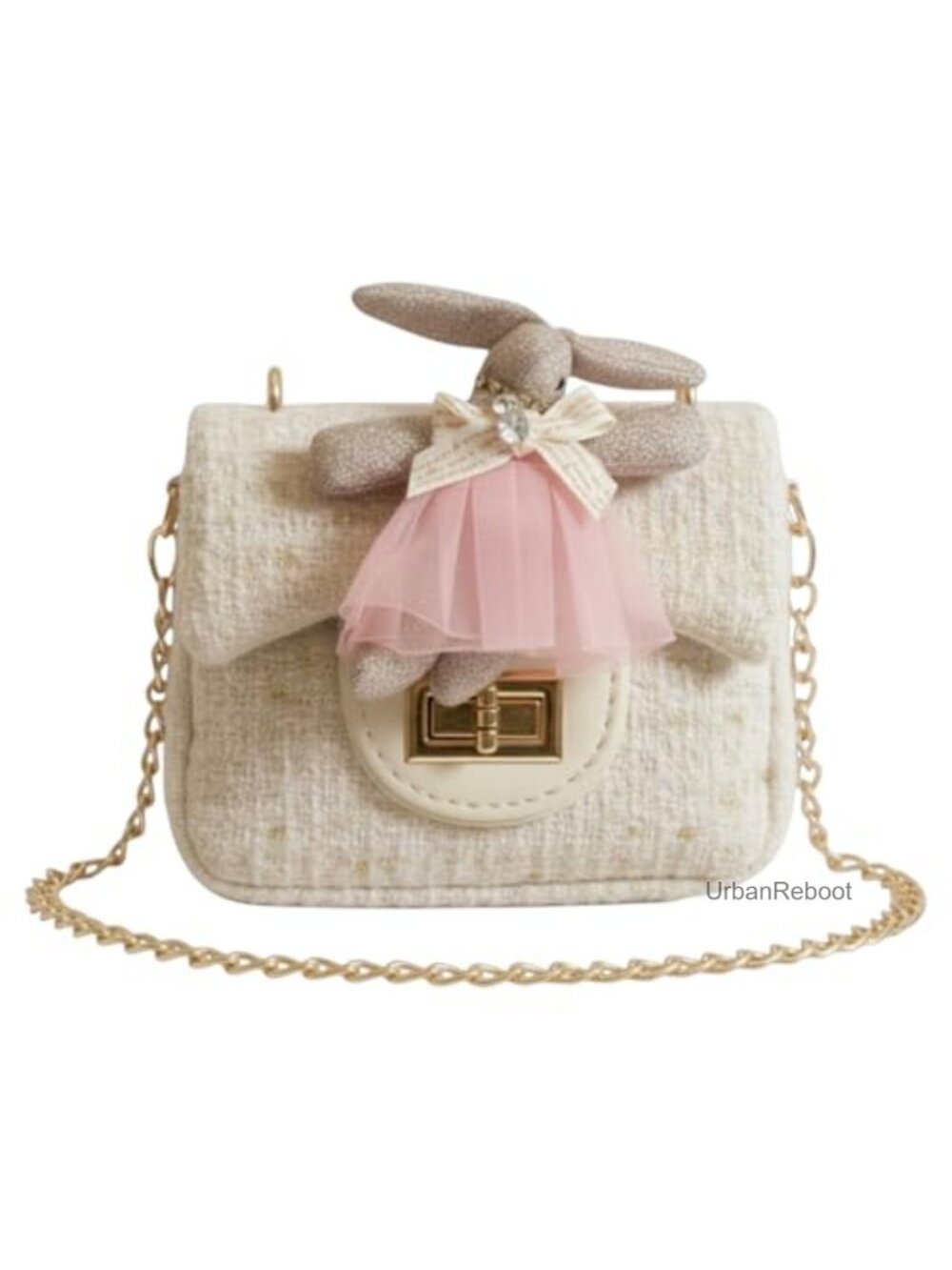 Tweed Mini Crossbody Bag Ballerina Bunny Sequin Sparkly Purse